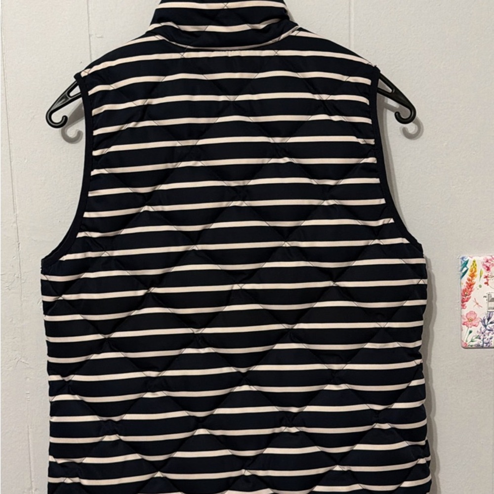 J. Crew Striped Quilted Vest in Navy and Cream - Picture 5 of 9
